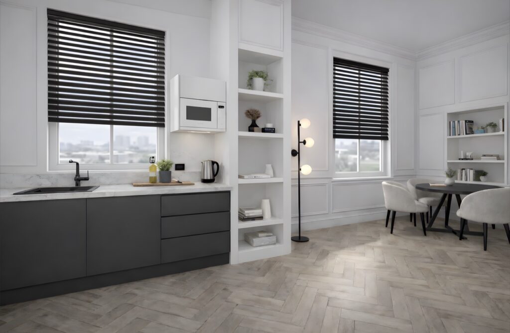 Contemporary Extended Living Suite with layered lighting, practical storage and fully integrated kitchen facilities at Haüss Coatbridge